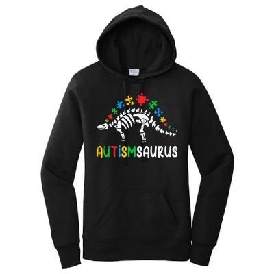 Autismsaurus Dinosaur Autism Awareness Women's Pullover Hoodie
