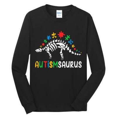 Autismsaurus Dinosaur Autism Awareness Tall Long Sleeve T-Shirt