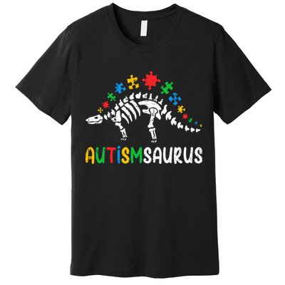 Autismsaurus Dinosaur Autism Awareness Premium T-Shirt