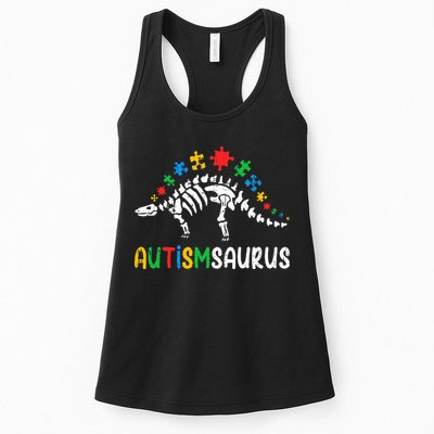 Autismsaurus Dinosaur Autism Awareness Womens Tank Top
