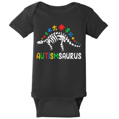 Autismsaurus Dinosaur Autism Awareness Baby Bodysuit