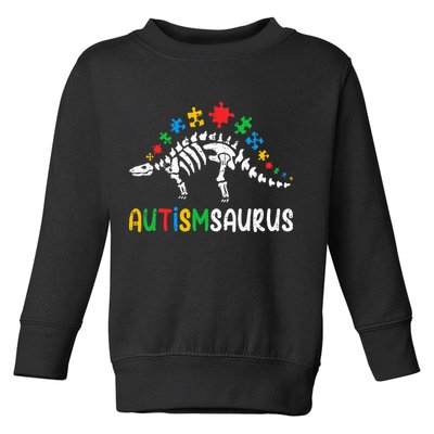 Autismsaurus Dinosaur Autism Awareness Toddler Sweatshirt