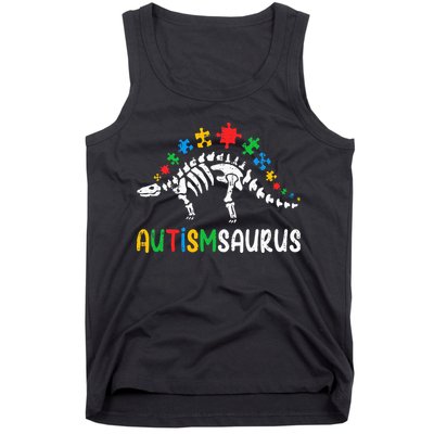 Autismsaurus Dinosaur Autism Awareness Tank Top