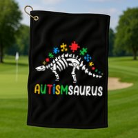 Autismsaurus Dinosaur Autism Awareness Golf Towel