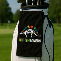 Autismsaurus Dinosaur Autism Awareness Golf Towel