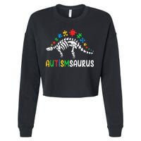 Autismsaurus Dinosaur Autism Awareness Cropped Pullover Crew