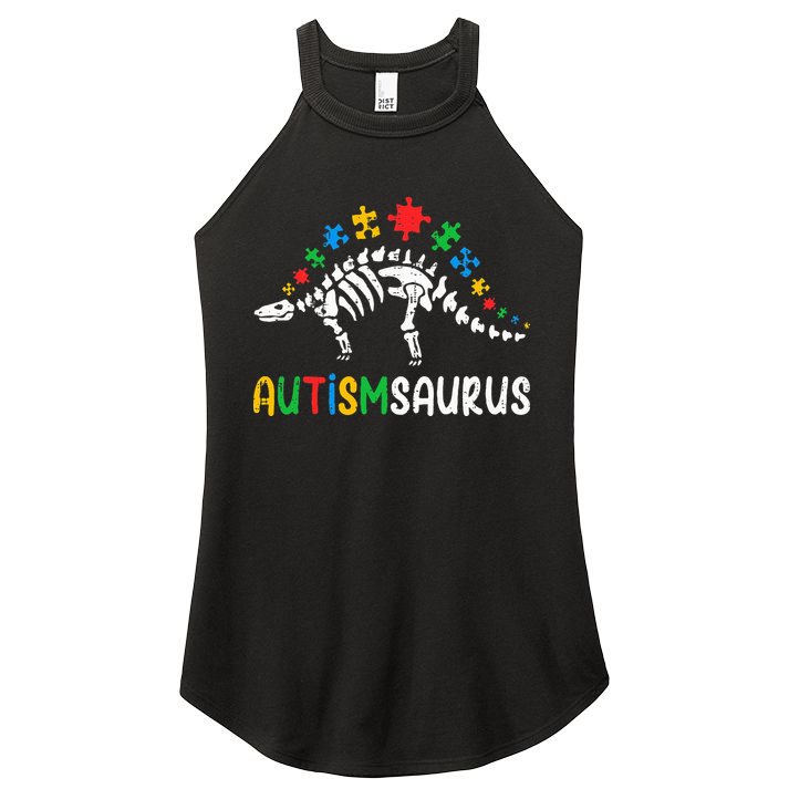 Autismsaurus Dinosaur Autism Awareness Women's Perfect Tri Rocker Tank
