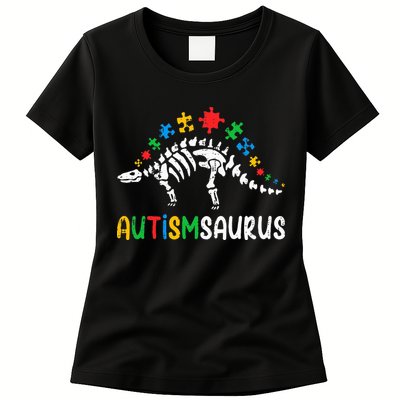 Autismsaurus Dinosaur Autism Awareness Womens T-Shirt