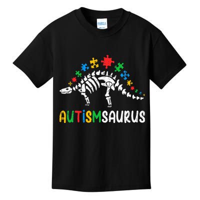 Autismsaurus Dinosaur Autism Awareness Kids T-Shirt