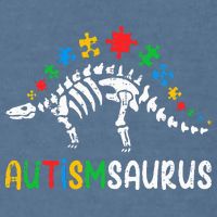 Autismsaurus Dinosaur Autism Awareness Garment-Dyed Sweatshirt