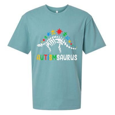 Autismsaurus Dinosaur Autism Awareness Sueded Cloud Jersey T-Shirt