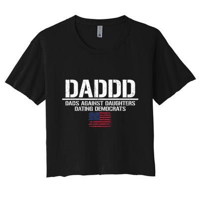 Addd Dads Against Daughters Dating Democrats Women's Crop Top Tee
