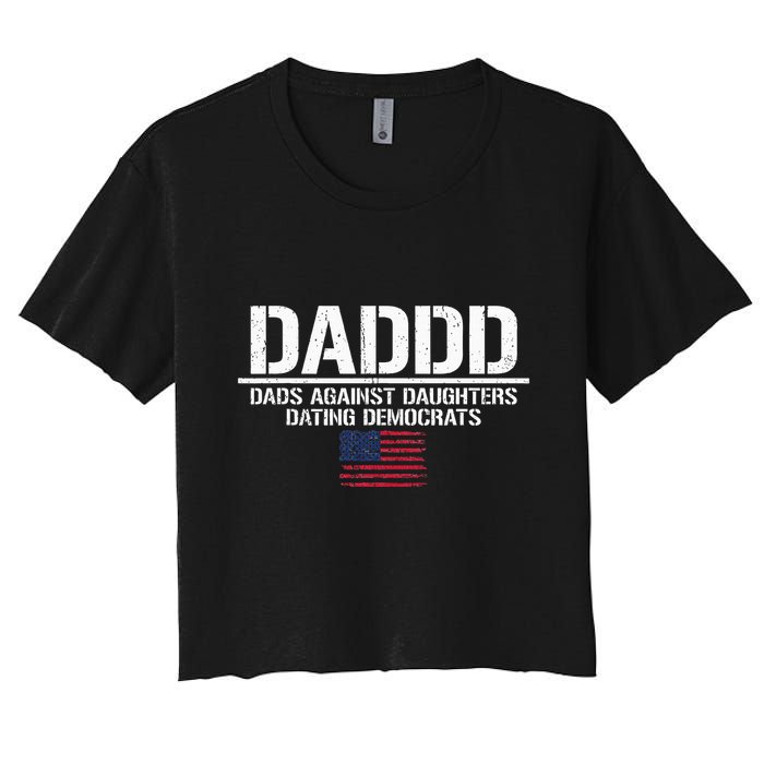 Addd Dads Against Daughters Dating Democrats Women's Crop Top Tee