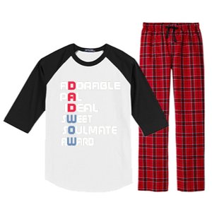 Adorable Dad And Sweet Dad For Fathers Day Cute Gift Raglan Sleeve Pajama Set