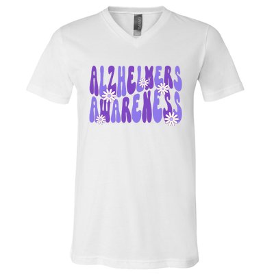 AlzheimerS Disease Awareness V-Neck T-Shirt