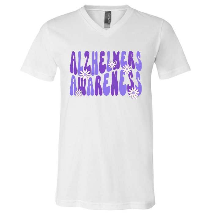 AlzheimerS Disease Awareness V-Neck T-Shirt