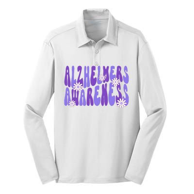 AlzheimerS Disease Awareness Silk Touch Performance Long Sleeve Polo