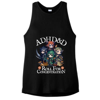 Adhd Dnd Adventurers Roll For Concentration Ladies PosiCharge Tri-Blend Wicking Tank