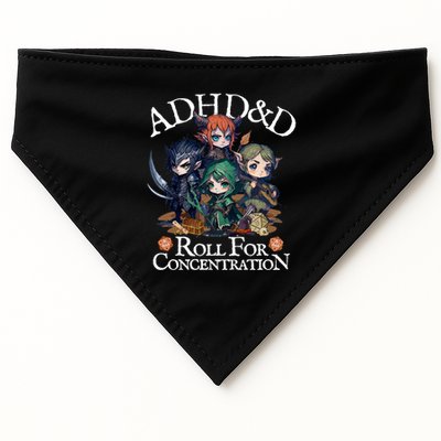 Adhd Dnd Adventurers Roll For Concentration USA-Made Doggie Bandana