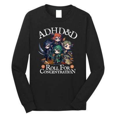 Adhd Dnd Adventurers Roll For Concentration Long Sleeve Shirt