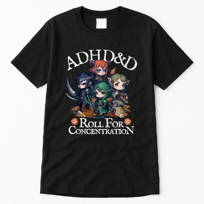 Adhd Dnd Adventurers Roll For Concentration Tall T-Shirt