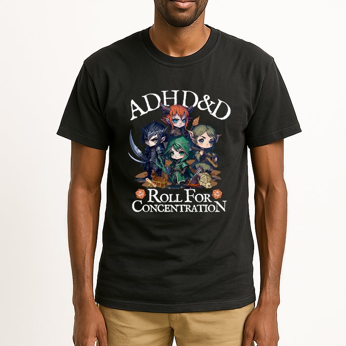 Adhd Dnd Adventurers Roll For Concentration Tall T-Shirt