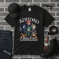 Adhd Dnd Adventurers Roll For Concentration Tall T-Shirt
