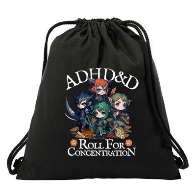 Adhd Dnd Adventurers Roll For Concentration Drawstring Bag