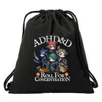 Adhd Dnd Adventurers Roll For Concentration Drawstring Bag