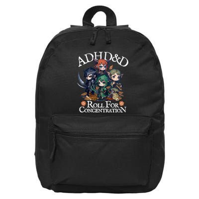 Adhd Dnd Adventurers Roll For Concentration 16 in Basic Backpack