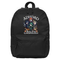Adhd Dnd Adventurers Roll For Concentration 16 in Basic Backpack