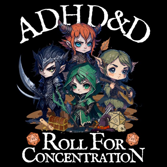 Adhd Dnd Adventurers Roll For Concentration 16 in Basic Backpack