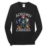 Adhd Dnd Adventurers Roll For Concentration Tall Long Sleeve T-Shirt