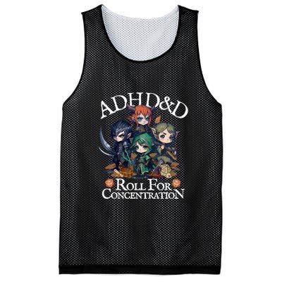 Adhd Dnd Adventurers Roll For Concentration Mesh Reversible Basketball Jersey Tank