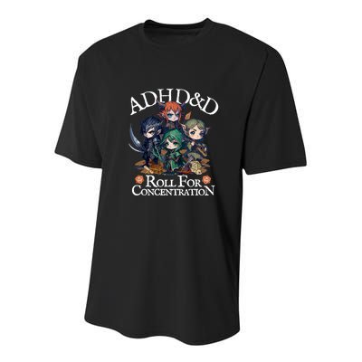 Adhd Dnd Adventurers Roll For Concentration Youth Performance Sprint T-Shirt