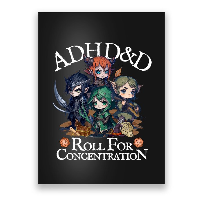 Adhd Dnd Adventurers Roll For Concentration Poster