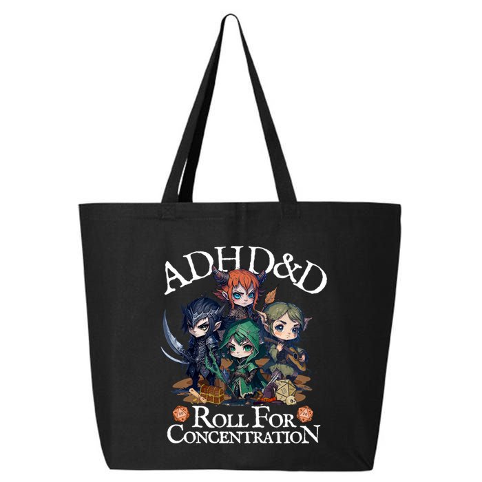 Adhd Dnd Adventurers Roll For Concentration 25L Jumbo Tote