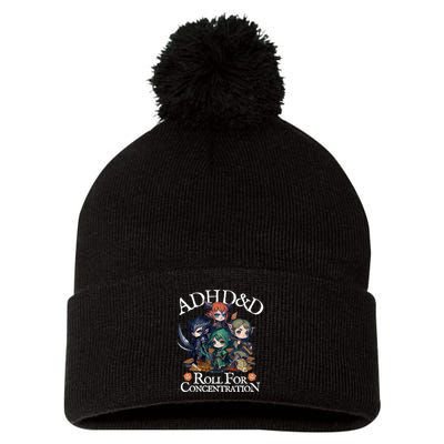 Adhd Dnd Adventurers Roll For Concentration Pom Pom 12in Knit Beanie