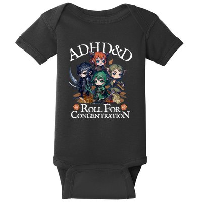 Adhd Dnd Adventurers Roll For Concentration Baby Bodysuit