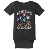 Adhd Dnd Adventurers Roll For Concentration Baby Bodysuit