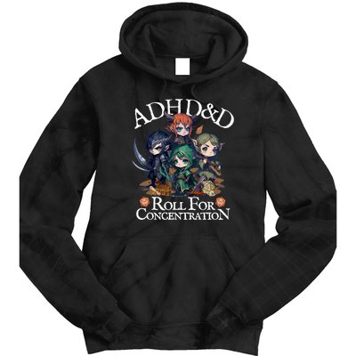 Adhd Dnd Adventurers Roll For Concentration Tie Dye Hoodie