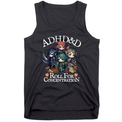 Adhd Dnd Adventurers Roll For Concentration Tank Top