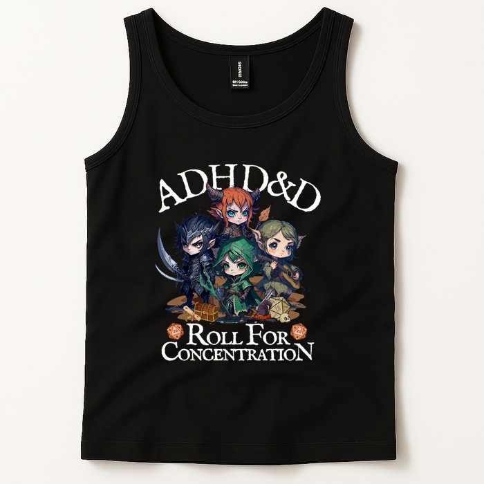 Adhd Dnd Adventurers Roll For Concentration Tank Top