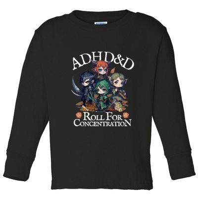 Adhd Dnd Adventurers Roll For Concentration Toddler Long Sleeve Shirt