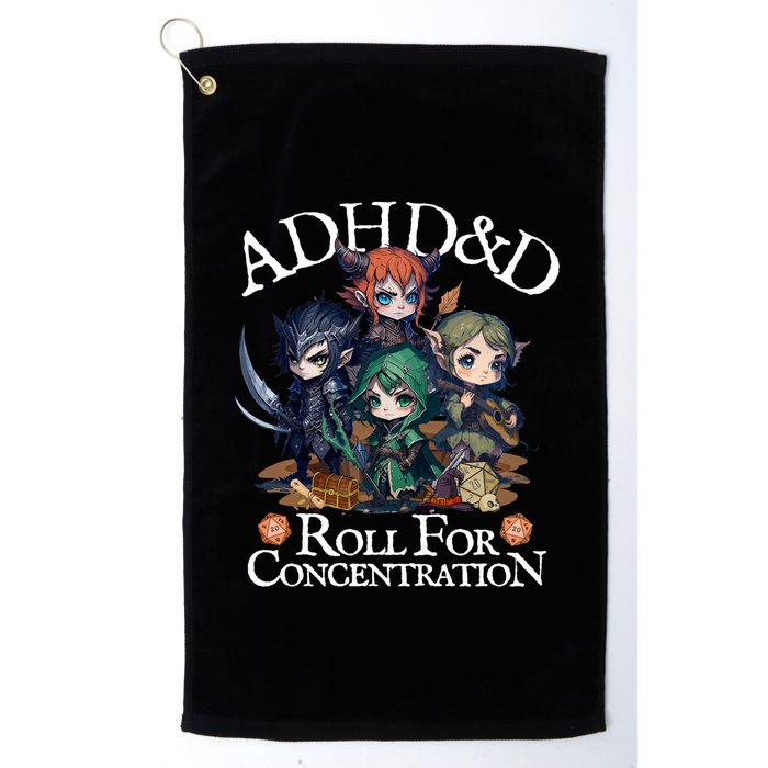 Adhd Dnd Adventurers Roll For Concentration Golf Towel