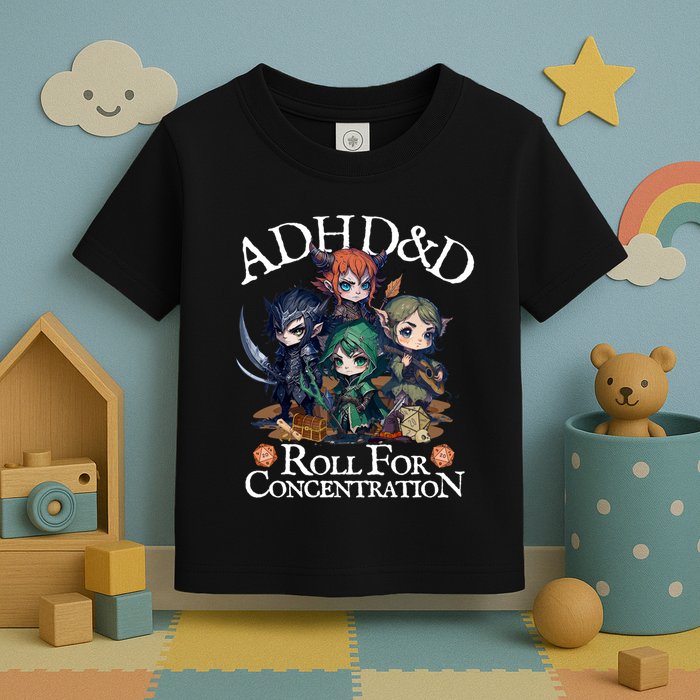Adhd Dnd Adventurers Roll For Concentration Toddler T-Shirt