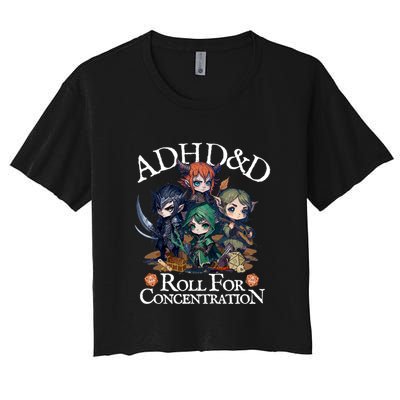 Adhd Dnd Adventurers Roll For Concentration Crop Top