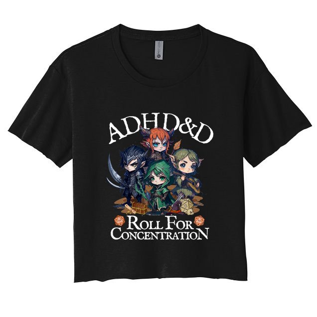 Adhd Dnd Adventurers Roll For Concentration Crop Top