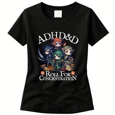 Adhd Dnd Adventurers Roll For Concentration Womens T-Shirt