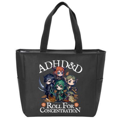 Adhd Dnd Adventurers Roll For Concentration Zip Tote Bag
